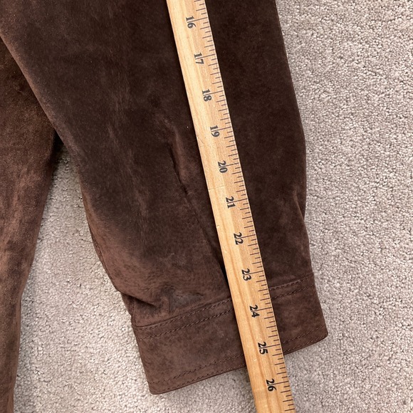Claiborne Suede Shirt Jacket Mens XLarge Chocolate Brown Casual Lined Streetwear - Picture 8 of 12